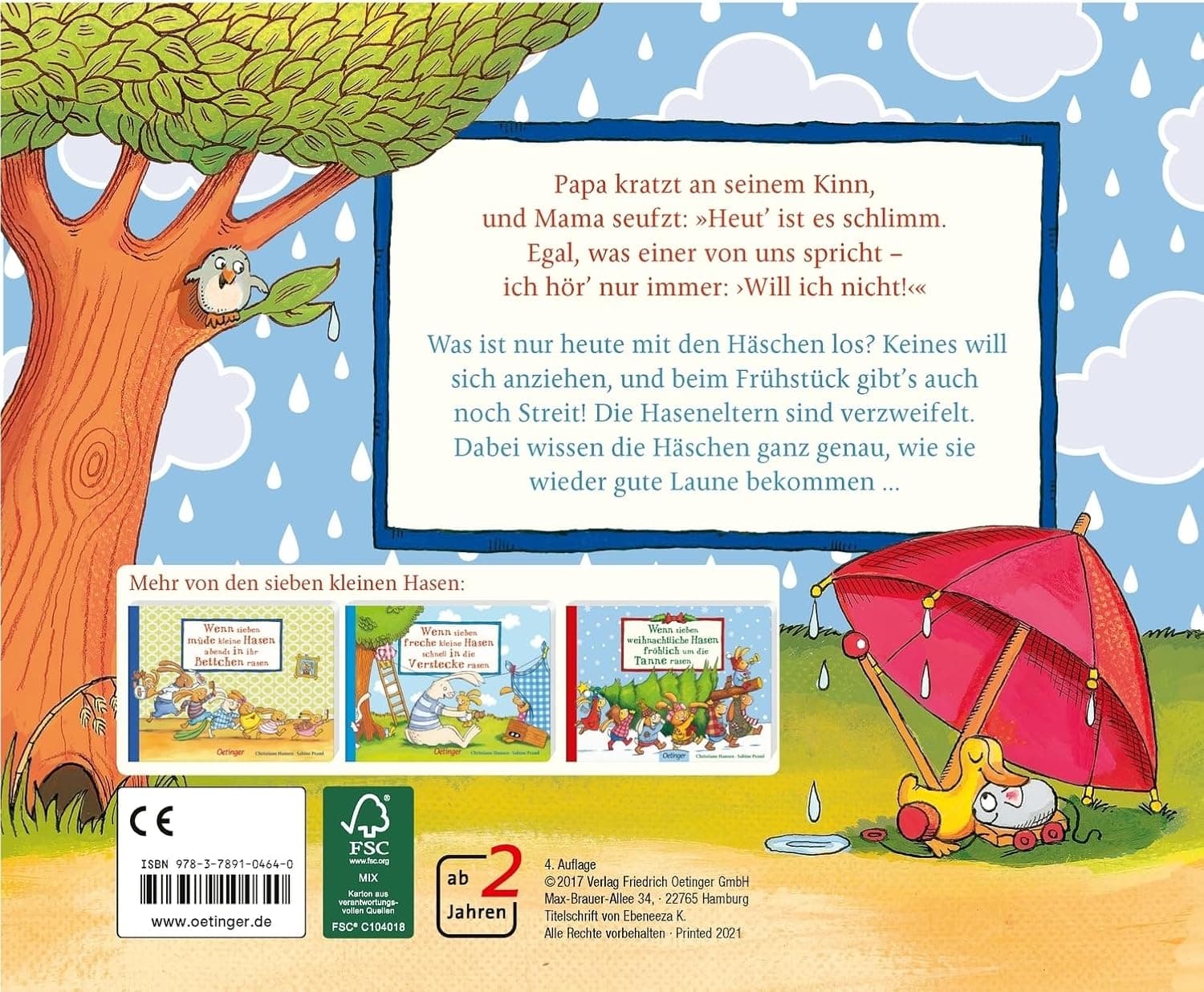 Wenn sieben grummelige Hasen quietschvergnügt durch Pfützen rasen: Fröhliches Kinderbuch ab 2 Jahren gegen schlechte Laune (Die sieben kleinen Hasen) – Bild 2