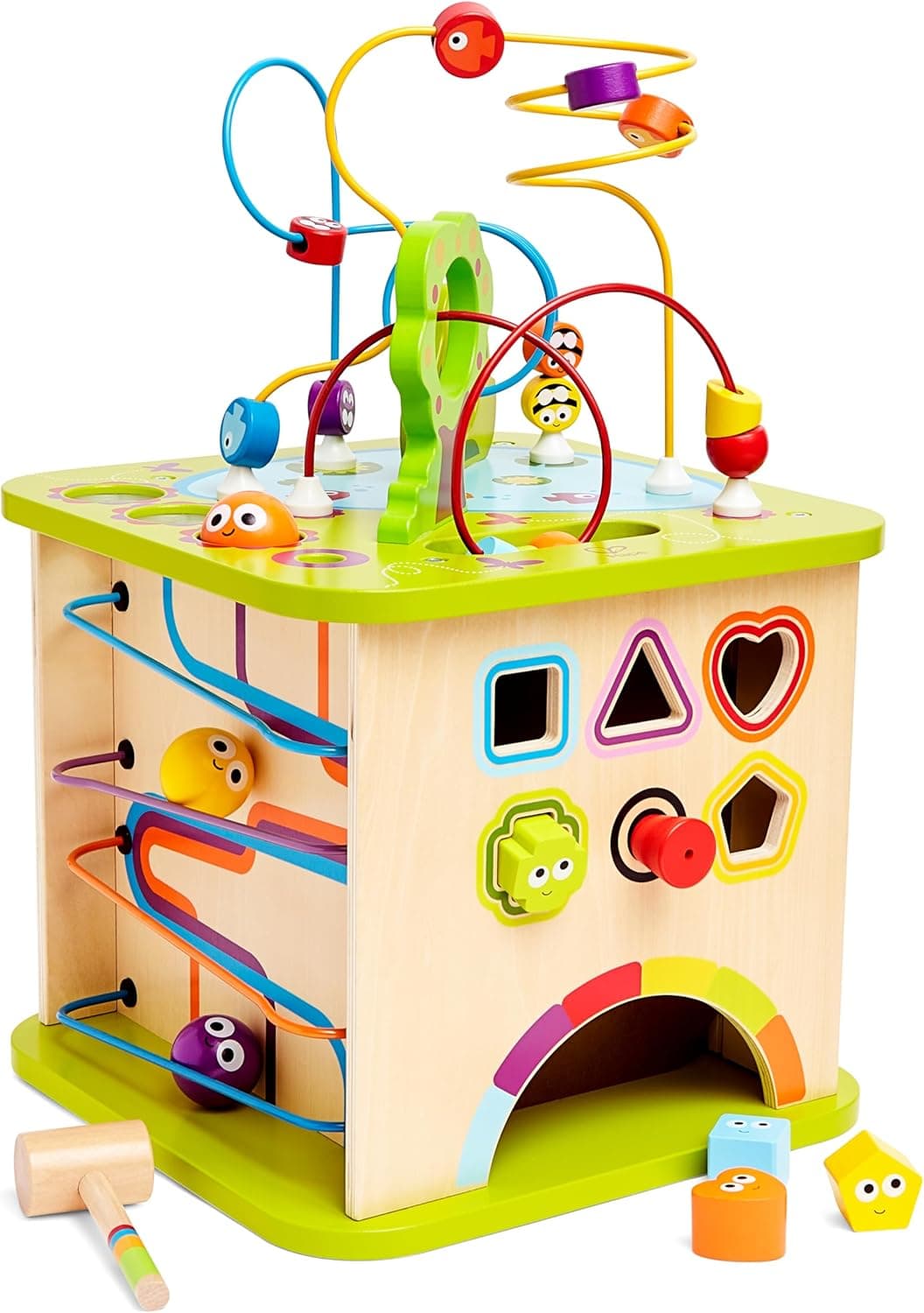 Hape Motorikwürfel „Kleine Tierchen“ - aus Holz, Multifunktions-Spielwürfel