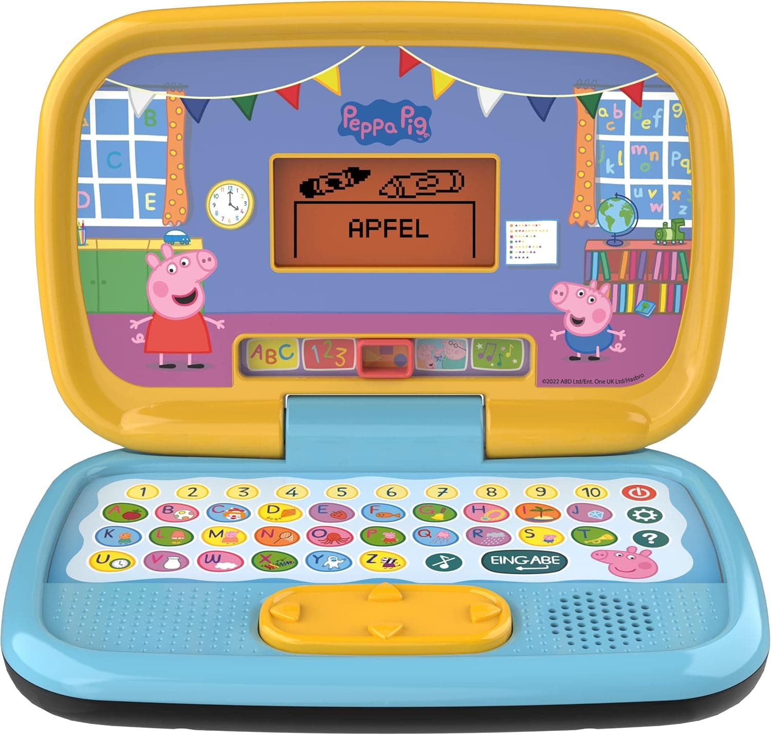 Vtech Peppas Lernlaptop – Lerncomputer mit ABC-Tastatur und verschiedenen Lerninhalten mit den Themen Buchstaben und Wörter, Zahlen, Logik, Spiele und Musik – Für Kinder von 3-6 Jahren