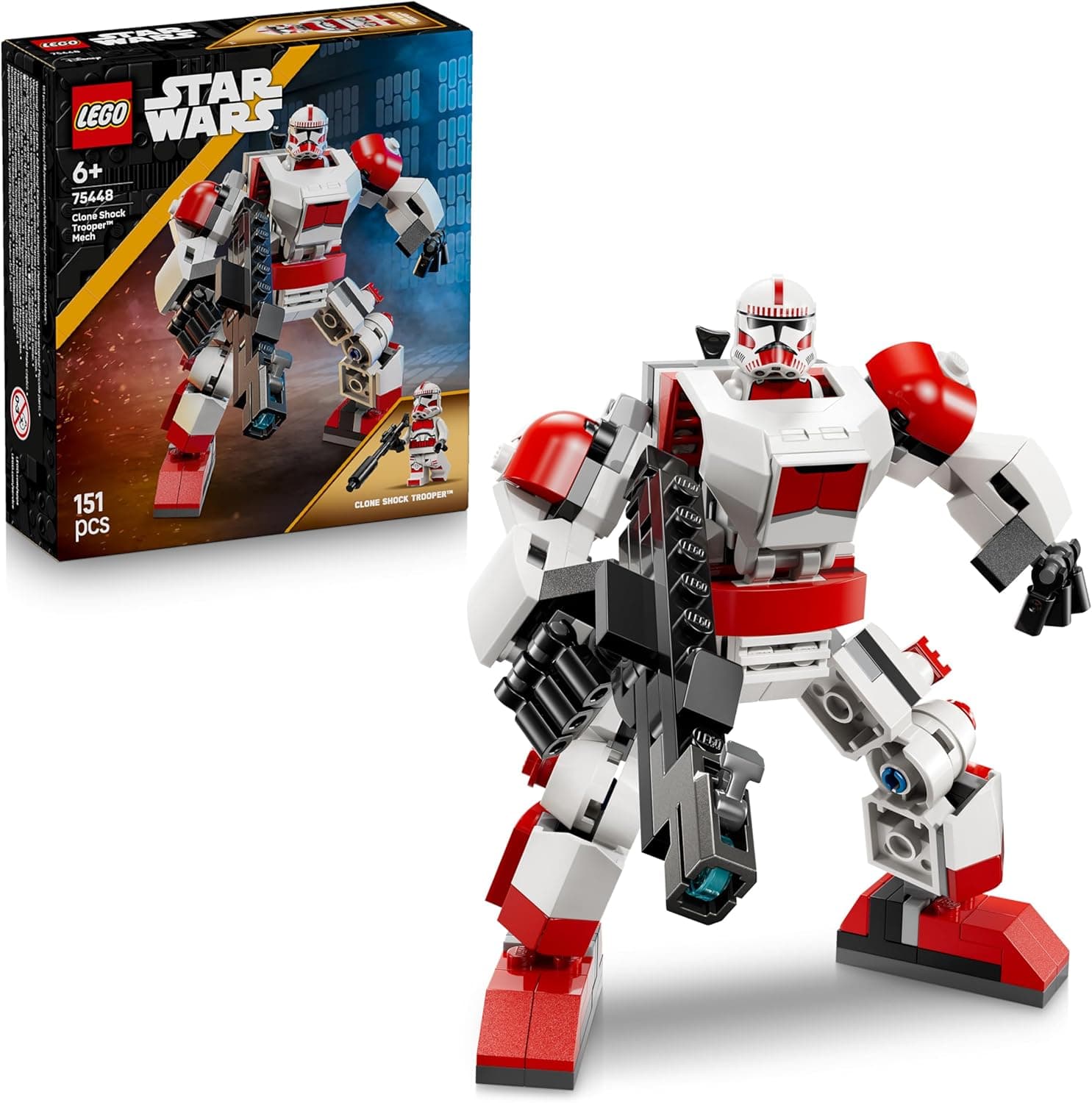 LEGO Star Wars Klon-Schocktruppen Mech - Bewege­liche Actionfigur mit Blastergewehr & Minifigur
