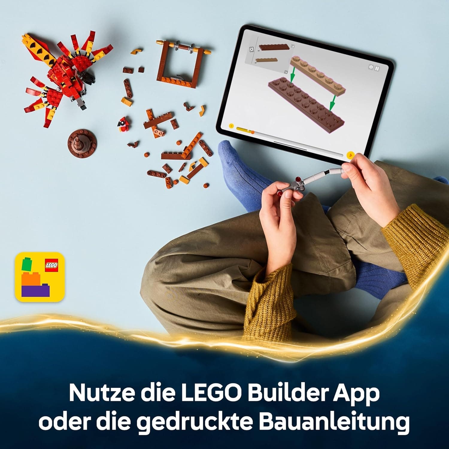 LEGO Harry Potter Fawkes: Dumbledores Phönix-Spielzeug mit Sprechenden Hut, Gryffindor Schwert & Baby Fawkes – Bild 6