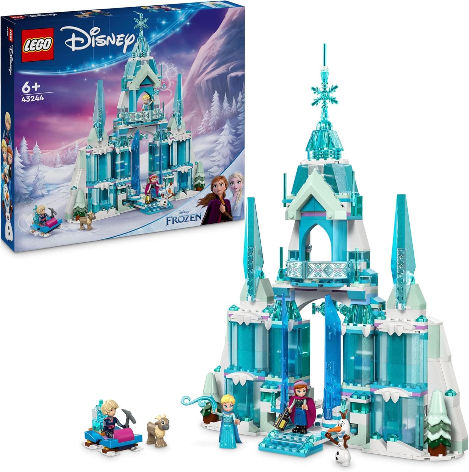 LEGO ǀ Disney Frozen Elsas Winterpalast, BAU- und Spielset für Kinder mit Modell-Palast und Minifiguren ELSA und Anna, Geschenk für Mädchen, Jungen und Filmfans ab 6 Jahren