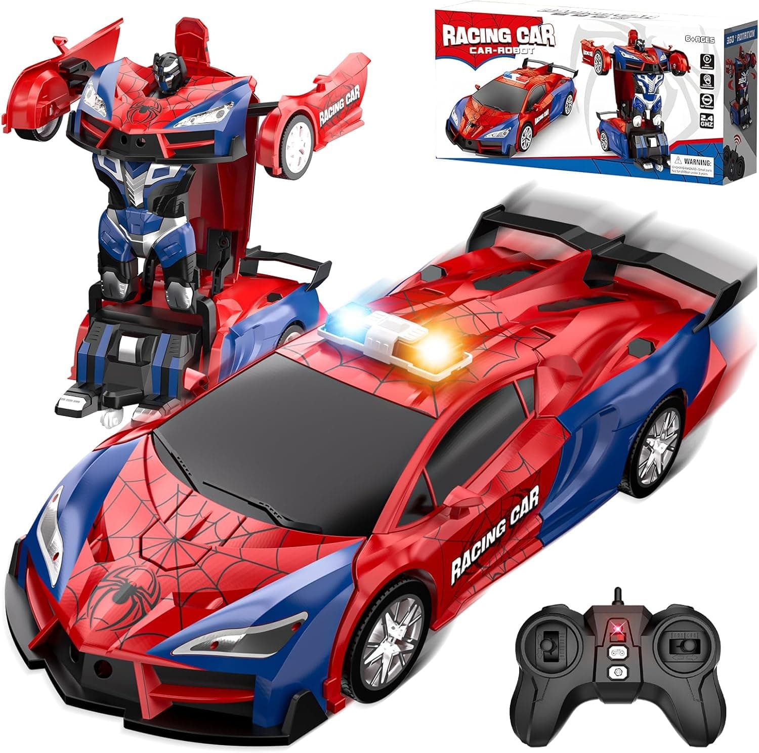 Spider Transform Ferngesteuertes Auto - 1:18 Roboter RC Auto mit One-Key Transformation & 360° Drehung – Bild 1