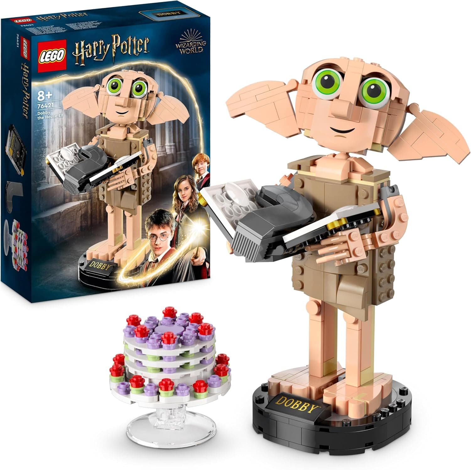 LEGO Harry Potter Dobby der Hauself Set, bewegliche ikonische Figur, Spielzeug, Schlafzimmer Accessoire & Deko
