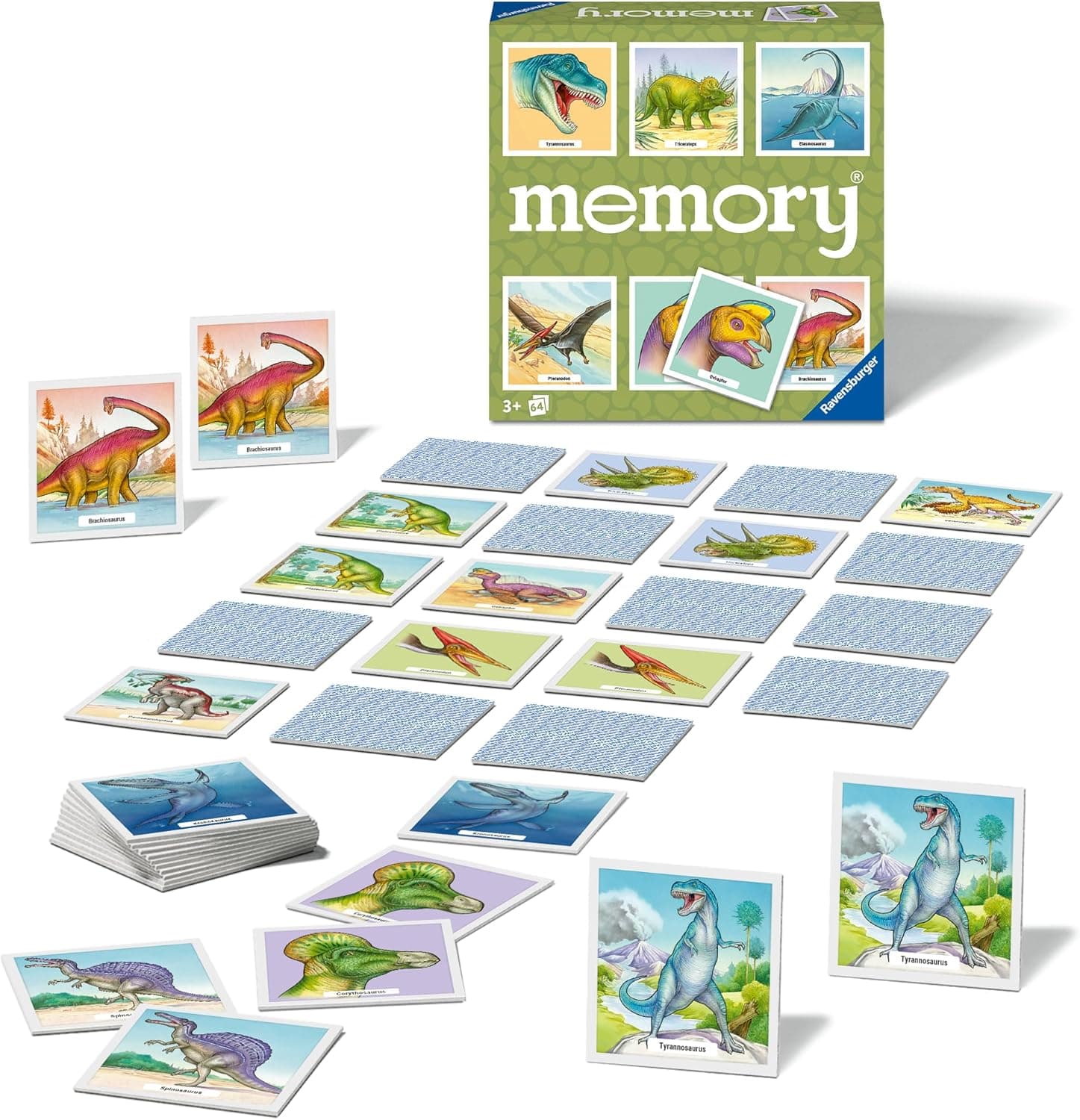 Ravensburger Memory® Dinosaurier - der Spieleklassiker für Dino-Fans, Merkspiel für 2-8 Spieler ab 3 Jahren – Bild 1