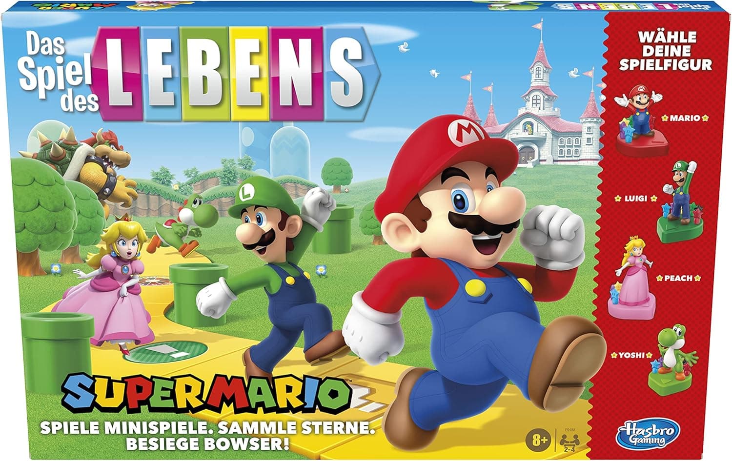 Hasbro Das Spiel des Lebens Super Mario Brettspiel für Kinder ab 8 Jahren, Minispiele Spielen, Sterne sammeln und gegen Bowser kämpfen – Bild 1