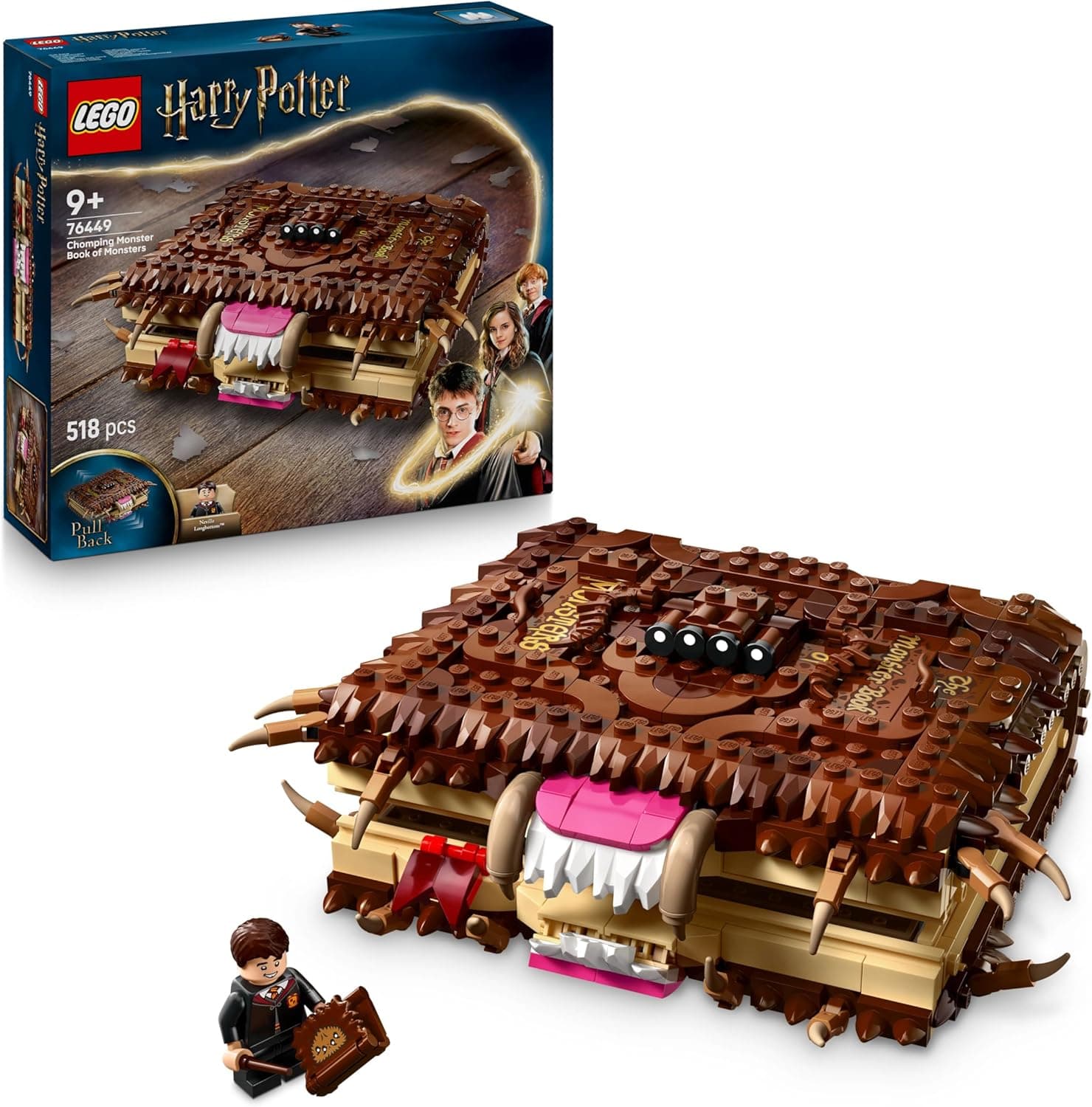 LEGO Harry Potter Beißendes Monsterbuch der Monster – Interaktives Spielzeug mit Rückziehmotor und beißendem Mund