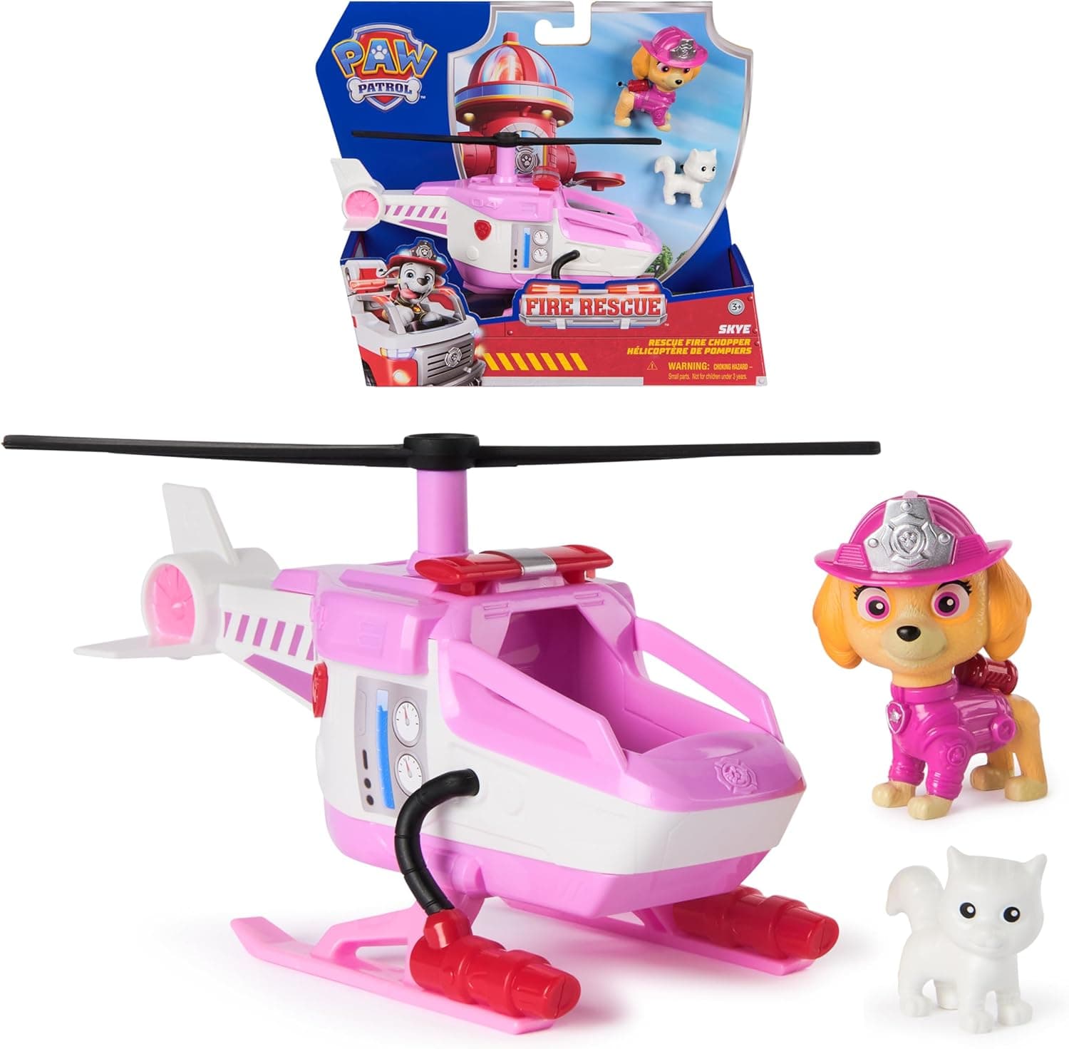 PAW PATROL – Fire Rescue Skyes Rettungshubschrauber mit Rettungsklaue und Skye Figur, Spielzeug für Kinder ab 3 Jahren – Bild 1