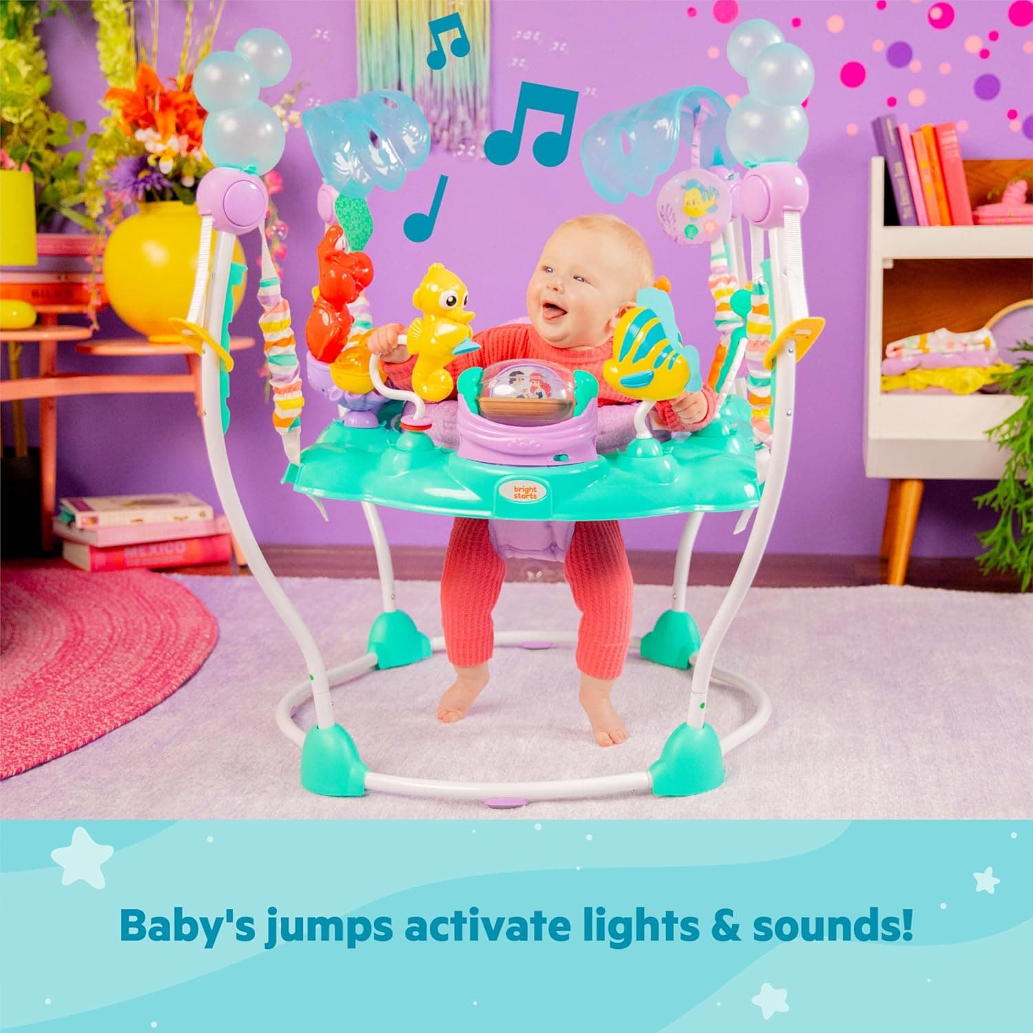 Disney Die kleine Meerjungfrau Meer von Aktivitäten Baby Aktivitätshopser mit interaktivem Spielzeug, Lichtern & Musik mit Disney Prinzessin Arielle – Bild 3