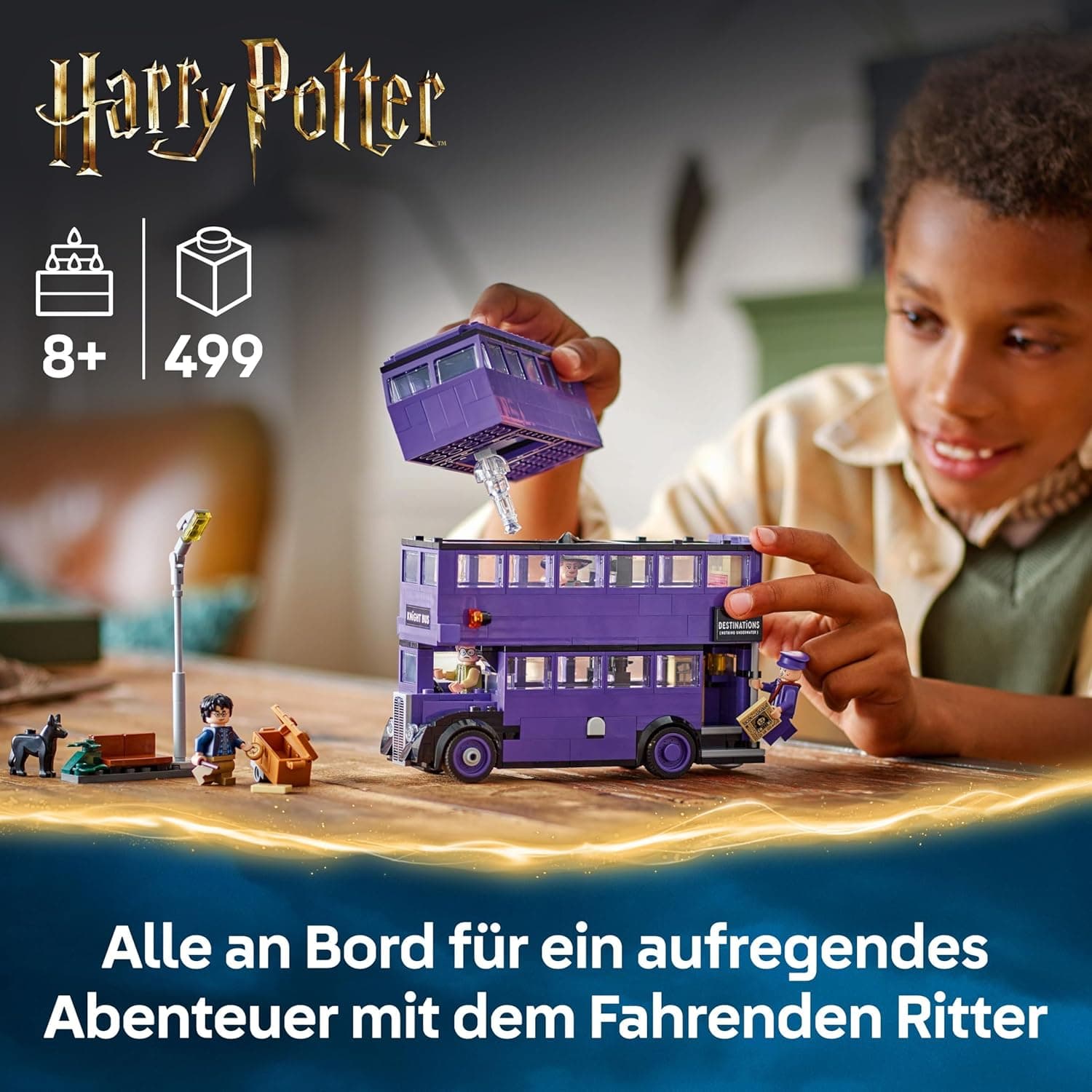 LEGO Harry Potter Abenteuer mit dem Fahrenden Ritter - Spielzeug aus der Zauberwelt mit 5 Minifiguren und Zubehör – Bild 2