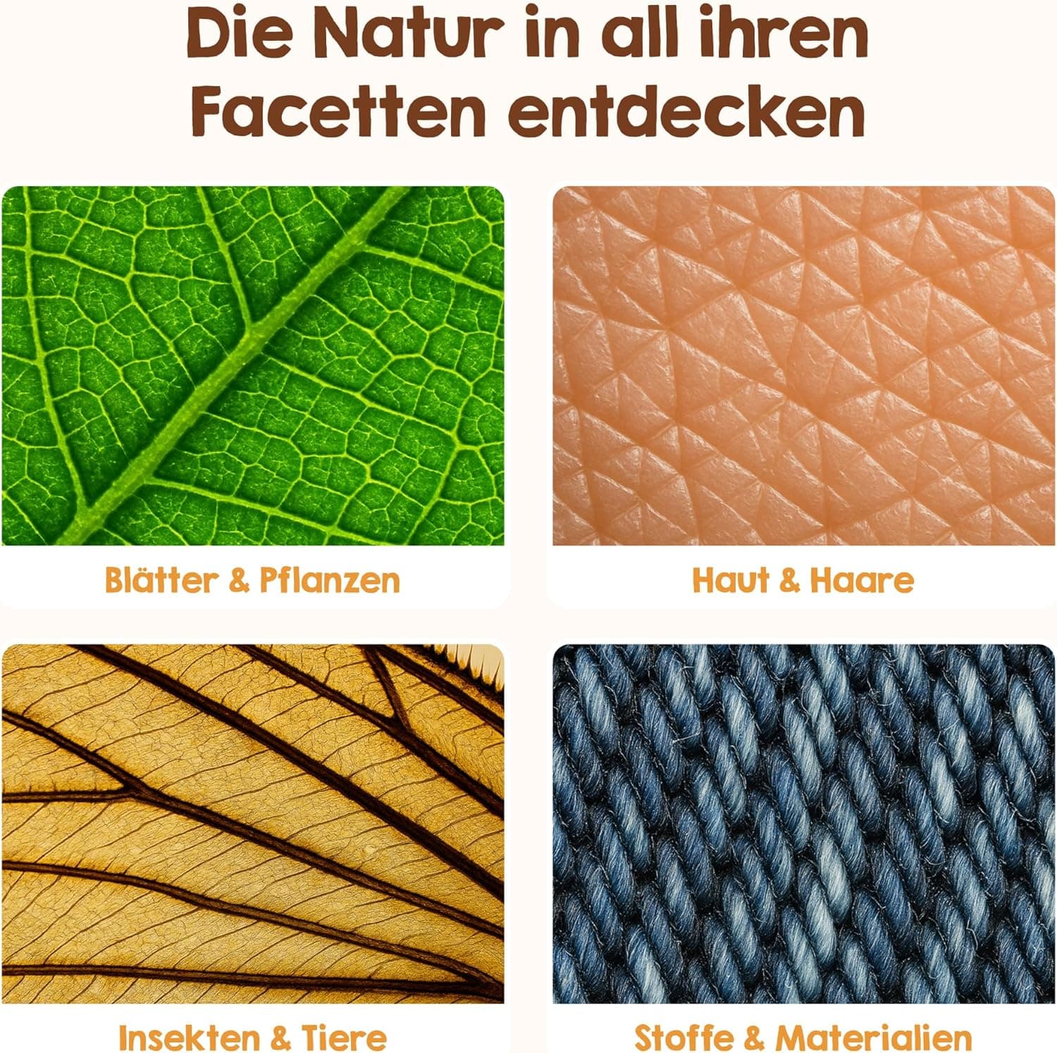 Edubini Digitales Mikroskop für Kinder - Tragbares Taschenmikroskop für Garten, Wald & Experimente – Bild 3