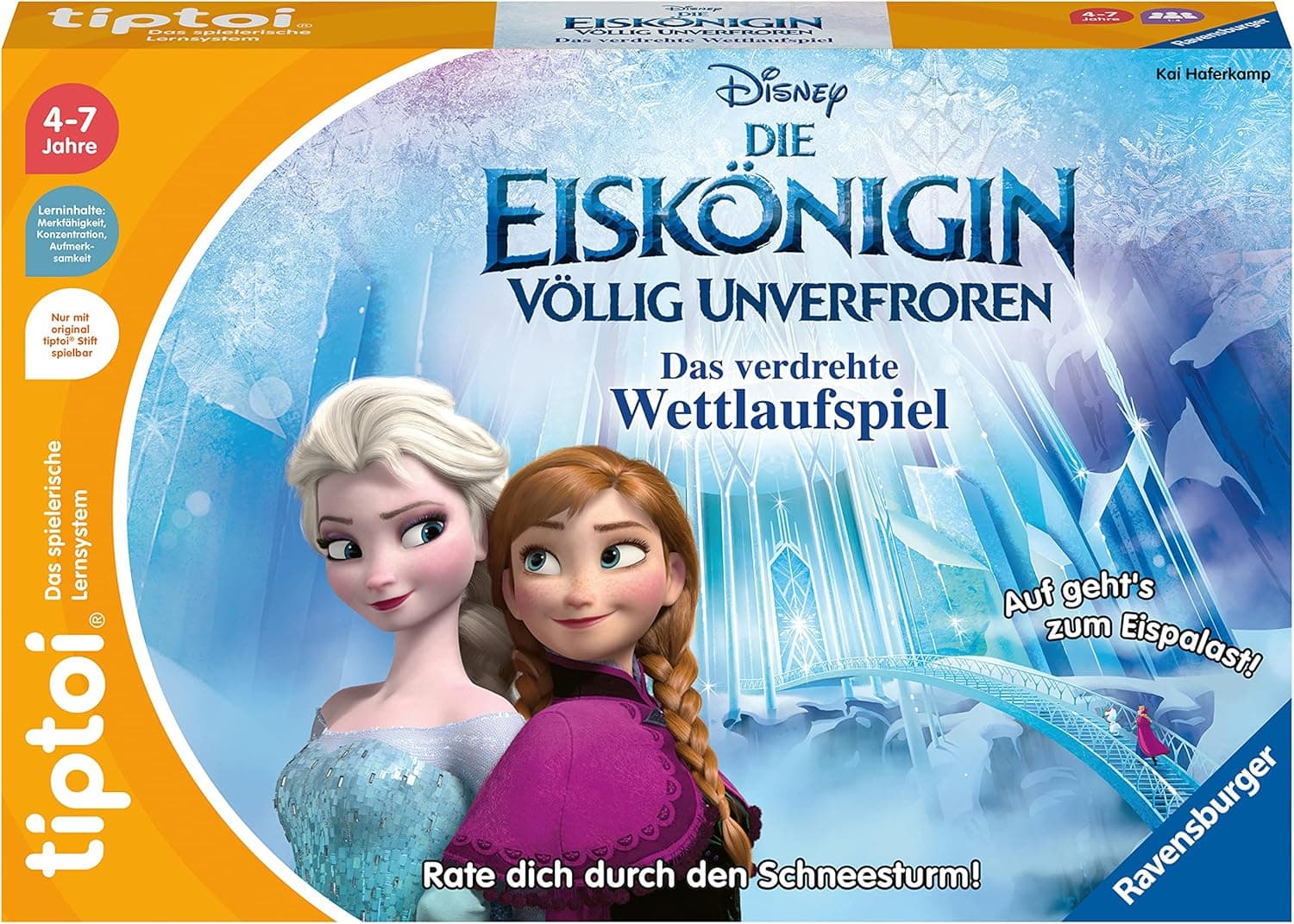 Ravensburger tiptoi Spiel 00116 - Disney Die Eiskönigin - Völlig Unverfroren: Das verdrehte Wettlaufspiel - EIN magisches Quiz-Spiel ab 4 Jahren