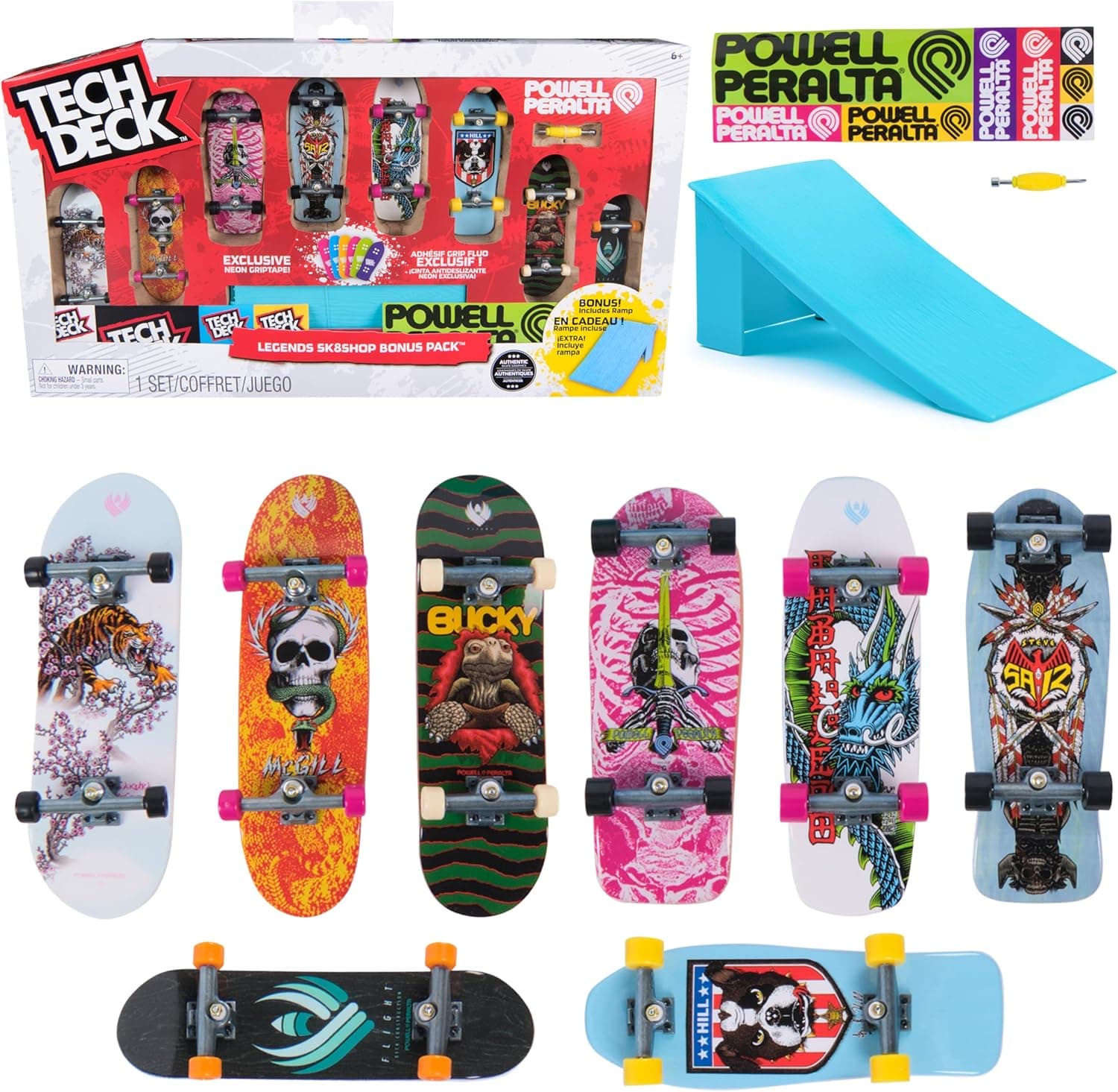 Tech Deck, Powell Peralta Legends SK8Shop Bonus Pack mit Rampe, personalisierbares Mini-Skateboard – Bild 2