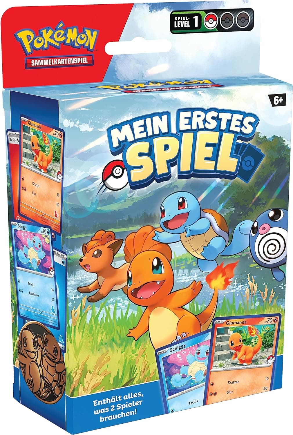 Pokémon-Sammelkartenspiel: Mein erstes Spiel – Glumanda und Schiggy (Mit 2 spielbereiten Mini-Decks & Zubehör)