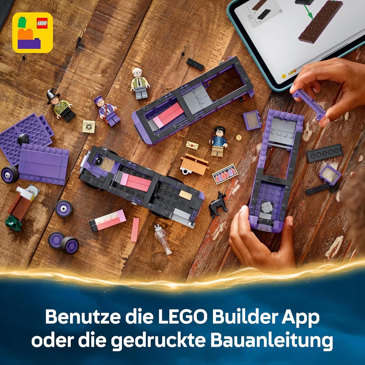 LEGO Harry Potter Abenteuer mit dem Fahrenden Ritter - Spielzeug aus der Zauberwelt mit 5 Minifiguren und Zubehör – Bild 5