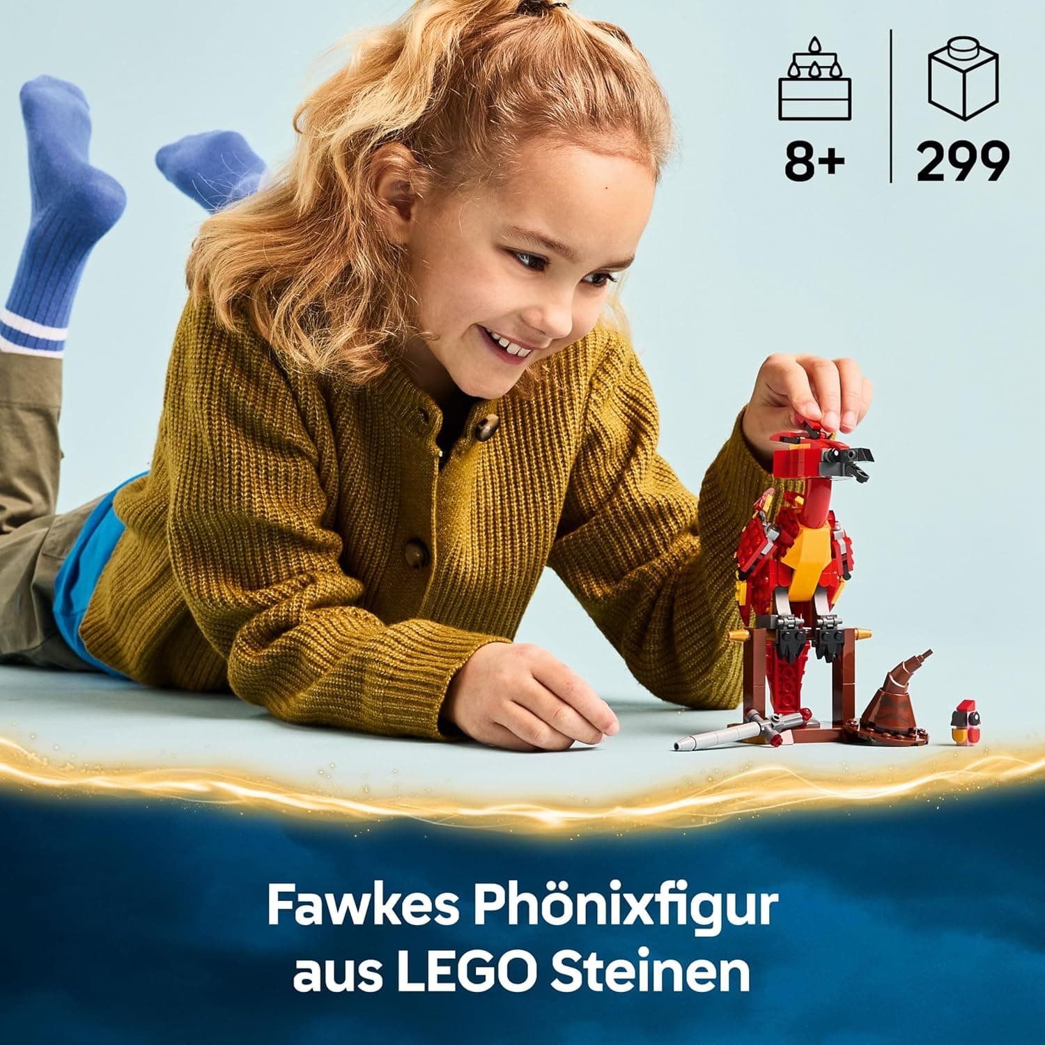 LEGO Harry Potter Fawkes: Dumbledores Phönix-Spielzeug mit Sprechenden Hut, Gryffindor Schwert & Baby Fawkes – Bild 2