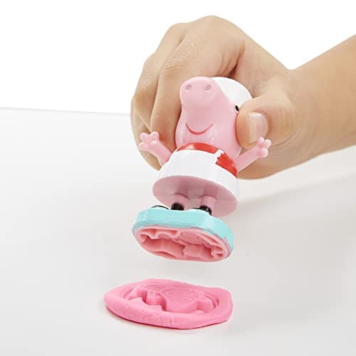 Play-Doh Peppas Eiswagen Bastel-Set, Peppa und Schorsch Figuren und viele Accessoires und Formen, kreatives für Kinder ab 3 Jahren – Bild 6
